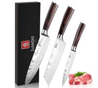 JUANSHI Juego de cuchillos de 3 piezas, acero inoxidable de, cuchillas afiladas, incluyendo cuchillo de chef, cuchillo Kiritsuke y cuchillo utilitario