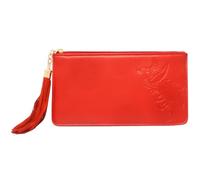 Juanxian Feng Shui Phoenix W5513 - Cartera de piel con cremallera para dinero, tarjeta de riqueza, prosperidad, talismán, regalo de Año Nuevo, Red, 19 * 10cm, Casual