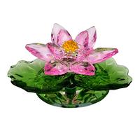 Juanxian Flor de loto de cristal Feng Shui para decoración del hogar con caja de regalo