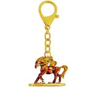 Juanxian Llavero triple de animales de la suerte Feng Shui 2026 - Abalorio de caballo, mono y mosca para éxito, impulso y buena fortuna w5761, Multicolor, 9.7*4