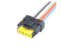 JUANZD 1 juego de arnés de cables de válvula de acelerador de 6 pines, conector eléctrico hembra a prueba de agua con coleta