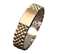 JUANZD 13 17 20 21 mm 316L acero inoxidable de acero inoxidable de dos tonos Middlegold Watch Band Strap Oyster Bracelet compatible con series Datjust(Gold,13mm)