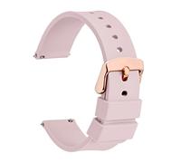 JUANZD 14 mm 18 mm 20 mm 22 mm 24 mm Silicona Sports Relojes Correa Mujeres Pulsera de rosa de banda de reproducción(Pink,16mm)