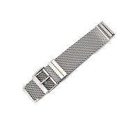 JUANZD 18 mm 20 mm 22 mm 24 mm Banda de bucle milanés Milanesa Correa de acero inoxidable Pin de hebilla Accesorios de la banda de vigilancia(Silver,18mm)