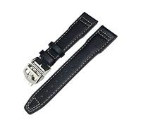 JUANZD 20 mm 21 mm 22 mm de banda de reloj de cuero compatible con IWC Reloj del piloto IW3777 Portofino Mark 18 Black Blue Brown Strap Pulsacelets Men(16,11_14)