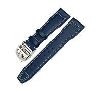 JUANZD 20 mm 21 mm 22 mm de banda de reloj de cuero compatible con IWC Reloj del piloto IW3777 Portofino Mark 18 Black Blue Brown Strap Pulsacelets Men(Blue,22MM FOR IWC_14)