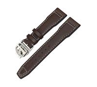 JUANZD 20 mm 21 mm 22 mm de banda de reloj de cuero compatible con IWC Reloj del piloto IW3777 Portofino Mark 18 Black Blue Brown Strap Pulsacelets Men(Brown,1_14)