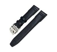JUANZD 20 mm 21 mm 22 mm de banda de reloj de cuero compatible con IWC Reloj del piloto IW3777 Portofino Mark 18 Black Blue Brown Strap Pulsacelets Men(Folding,20MM FOR IWC_13)