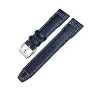 JUANZD 20 mm 21 mm 22 mm de banda de reloj de cuero compatible con IWC Reloj del piloto IW3777 Portofino Mark 18 Black Blue Brown Strap Pulsacelets Men(Dark Blue,22MM FOR IWC_14)