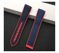 JUANZD 20 mm 22 mm Black Blue Naranja Roja Red Band Band de la banda Reloj Bandas de hebilla Compatibles con Omega Strap Seamaster Ocean Tools(4,WITH ROSE BUCKLE_22MM)