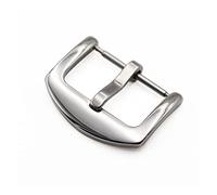 JUANZD 20 unids/set hebilla de correa de reloj de Metal 18 20 22 24mm correa de reloj for hombre accesorios de cierre de acero inoxidable negro plateado(Silver polished,18mm)