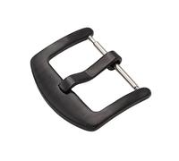 JUANZD 20 unids/set hebilla de correa de reloj de Metal 18 20 22 24mm correa de reloj for hombre accesorios de cierre de acero inoxidable negro plateado(Black brushed,20mm)