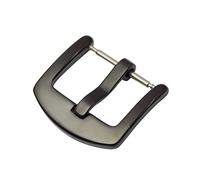 JUANZD 20 unids/set hebilla de correa de reloj de Metal 18 20 22 24mm correa de reloj for hombre accesorios de cierre de acero inoxidable negro plateado(Black polished,18mm)