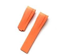 JUANZD 21 mm*18 mm Black Black Blanco Naranja curva Silicona Silicona Remoria de goma compatible con correa de rol Compatible con Deepsea 4 Pulsera de marcado de 2 mm(21mm Orange,Without buckle)