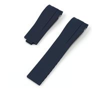 JUANZD 21 mm*18 mm Fin de la banda de vigilancia de goma de silicona Compatible con Rolex Watch Strap Explorer II 2 42 mm Combinación de pulsera plegable(2,11_21MM)
