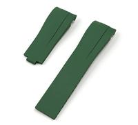 JUANZD 21 mm*18 mm Fin de la banda de vigilancia de goma de silicona Compatible con Rolex Watch Strap Explorer II 2 42 mm Combinación de pulsera plegable(Green strap,12_21MM)