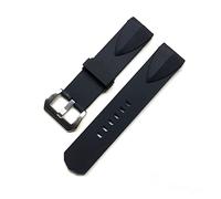 JUANZD 22 mm de 24 mm Black Blue Silicone Rubber Bands compatibles con Corum Copa del almirante Pulsera de pulsera de correa de Wacterth sin hebilla(Black with buckle,22mm)