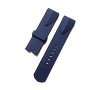 JUANZD 22 mm de 24 mm Black Blue Silicone Rubber Bands compatibles con Corum Copa del almirante Pulsera de pulsera de correa de Wacterth sin hebilla(Blue without buckle,24mm)