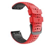 JUANZD 26 mm 22 mm Rápido Compatible con Pulsera de Silicona Compatible con Fenix 6X 6 Pro 5X Plus/Descent Mk2i Mk2/Enduro Correa de Reloj Correa de liberación rápida(Red Black,22mm)