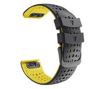 JUANZD 26 mm 22 mm Rápido Compatible con Pulsera de Silicona Compatible con Fenix 6X 6 Pro 5X Plus/Descent Mk2i Mk2/Enduro Correa de Reloj Correa de liberación rápida(Black Yellow,26mm)