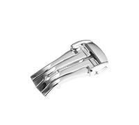 JUANZD 316L Scoza de implementación de acero inoxidable con etiquetas de 16 mm de 18 mm Reloj Correa de cuero Hebilla compatible con OMEGA(16mm)