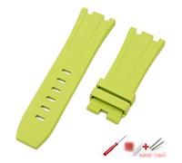 JUANZD Accesorios for reloj 28 mm Adecuado compatible con correa AP Correa de silicona de camuflaje de alta gama Hebilla Correa de goma deportiva impermeable for hombres(Groen,Silver)