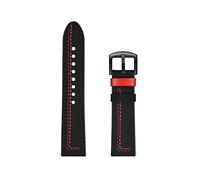 JUANZD Banda de correa de cuero cosiendo compatible con Polar Ignite 2 / Vantage M2 M/Unite/Grit x Banda de reloj de pulsera de pulsera(Schwarz,For POLAR Unite)