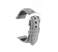 JUANZD Banda de cuero de gamuza Handmade Retro Soft Watch Strap Accesorios de reloj de reemplazo de liberación rápida 18 mm de 19 mm 20 mm 22 mm(Gris,20mm)