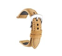 JUANZD Banda de cuero de gamuza Handmade Retro Soft Watch Strap Accesorios de reloj de reemplazo de liberación rápida 18 mm de 19 mm 20 mm 22 mm(Tan,19mm)