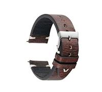 JUANZD Banda de cuero de vaca vintage banda de reloj de cuero real de cuero hecho a mano correa de reloj retro 18 mm 20 mm 22 mm #c #c(Bruin,18mm)