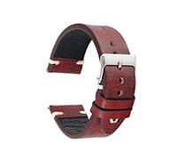 JUANZD Banda de cuero de vaca vintage banda de reloj de cuero real de cuero hecho a mano correa de reloj retro 18 mm 20 mm 22 mm #c #c(Rosso,20mm)