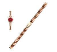 JUANZD Banda de reloj de acero inoxidable 6 mm 8 mm 10 mm plateado correa de reemplazo de reemplazo dorado compatible con el tamaño de la moda de la dama de la dama.(Rose gold,6mm)