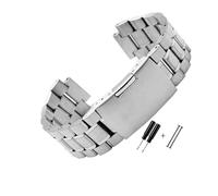 JUANZD Banda de reloj de acero inoxidable compatible con los hombres compatibles con TIMEX T2N720 T2N721 TW2R55500 T2N721 Mira Correa de 24 * 16 mm Lug End plateado pulsera negra(Color B silver)