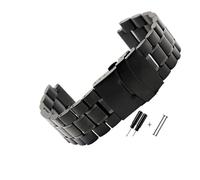 JUANZD Banda de reloj de acero inoxidable compatible con los hombres compatibles con TIMEX T2N720 T2N721 TW2R55500 T2N721 Mira Correa de 24 * 16 mm Lug End plateado pulsera negra(Color A black)
