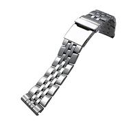 JUANZD Banda de reloj de acero inoxidable de 22 mm de 24 mm adecuada compatible con breitling VENGADOR Piloto de pulseras sólidas superocean Corcha plateada plegable Curo(20MM_FOR BREITLING)