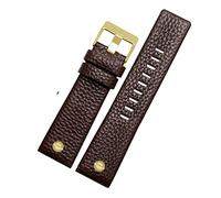JUANZD Banda de reloj de cuero compatible con diesel. DZ7257 1657 4323 7314 7313 7371 Mira la correa de la correa 22 24 26 27 28 30mm Black Blanco Band Band(24,27mm)