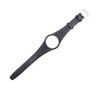JUANZD Banda de reloj de cuero de color marrón rojo marrón negro de color marrón real con hebilla plateada de acero compatible con omega dinámica(Schwarz)