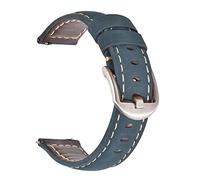 JUANZD Banda de reloj de cuero de piel de ternero 20 mm de 22 mm de 24 mm Correas de reloj Bandas de velo de color marrón oscuro Cinturón de verde azul negro marrón negro azulado(Blue-S,24mm)
