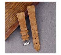 JUANZD Banda de reloj de cuero de reloj de gamuza clásica 18 mm 20 mm 22 mm 22 mm Accesorios de bandas de relojes rápidos hechos a mano for hombres(Bruin,22mm gold)