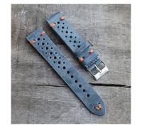 JUANZD Banda de reloj de cuero de vaca Nuevo diseño de relojes porosos hechos a mano 18 mm 20 mm de 22 mm 24 mm RELAJES DE VISTA DE LANZAMIENTO DE LANZAMIENTO(Orange wire,22mm)