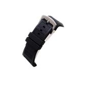 JUANZD Banda de reloj de goma de silicona for IWC Correa de Ingenieur for hombres 30 * 16 mm Impenso de agua Storpa Pulseras Pon Bordo(Black-Silvery Buckle)