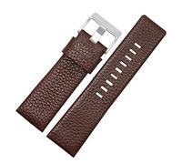 JUANZD Banda de reloj de la correa de cuero 22 24 26 27 28 30 mm 32 mm Litchi Grain compatible con banda de reloj diesel DZ7313 DZ4386 DZ1405 Mira la pulsera(17,30mm)