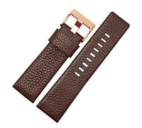 JUANZD Banda de reloj de la correa de cuero 22 24 26 27 28 30 mm 32 mm Litchi Grain compatible con banda de reloj diesel DZ7313 DZ4386 DZ1405 Mira la pulsera(7,28mm)