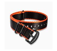 JUANZD Banda de reloj de la OTAN Nylon Blue One Piece Reemplazar las correas de reloj for hombre o mujeres 18 mm 20 mm de 24 mm 24 mm de 24 mm(HB106BLK-ORG-B,20mm)