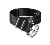JUANZD Banda de reloj de la OTAN Nylon Blue One Piece Reemplazar las correas de reloj for hombre o mujeres 18 mm 20 mm de 24 mm 24 mm de 24 mm(HB106BLK-S,18mm)
