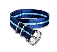 JUANZD Banda de reloj de la OTAN Nylon Blue One Piece Reemplazar las correas de reloj for hombre o mujeres 18 mm 20 mm de 24 mm 24 mm de 24 mm(HB106blu-blue-S,18mm)
