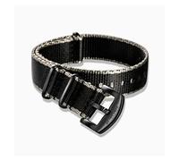 JUANZD Banda de reloj de la OTAN Nylon Blue One Piece Reemplazar las correas de reloj for hombre o mujeres 18 mm 20 mm de 24 mm 24 mm de 24 mm(HB106BLK-GRY-B,18mm)