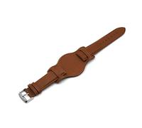 JUANZD Banda de reloj de pulsera for hombres hechas a mano retro 20 mm de 22 mm de 24 mm de cuero Reloj Pulsera amarilla azul negro color rojo rojo correa(Brown-1,20mm)