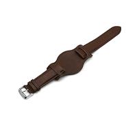 JUANZD Banda de reloj de pulsera for hombres hechas a mano retro 20 mm de 22 mm de 24 mm de cuero Reloj Pulsera amarilla azul negro color rojo rojo correa(Coffee-1,24mm)