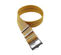 JUANZD Banda de reloj de rayas de nylon tejido de una sola pasada ajustable 20 mm 22 mm de plata/hebilla de cobre compatible con Tudor Bahía negra Correa de la OTAN(Orange khaki,20mm)
